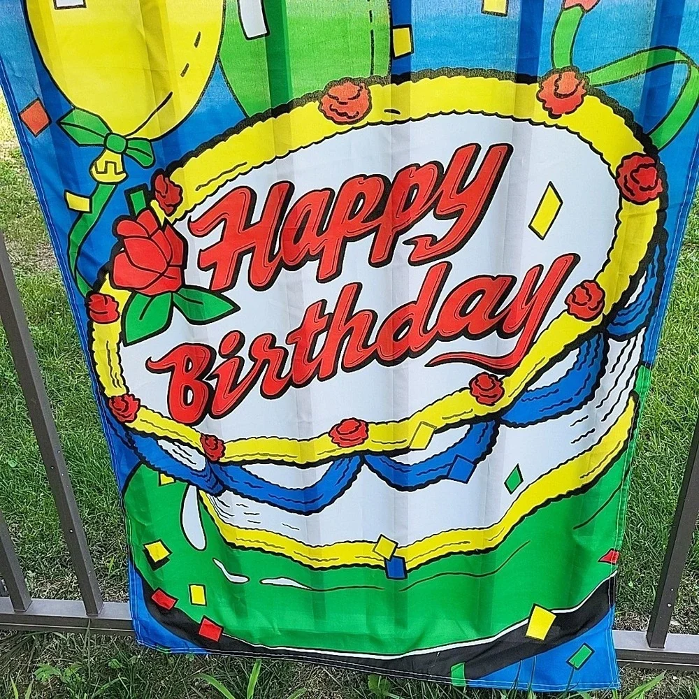 Happy Birthday Yard Garden ‎ Flag Balloons Cake 42
